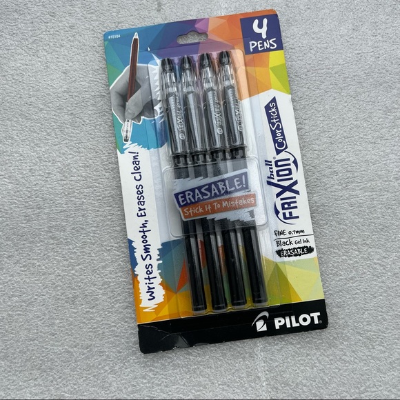 Pilot FriXion ColorSticks Erasable Pen, Black ink, Point: Fine (0.7mm), 4 Packs - Picture 2 of 5